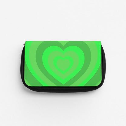 Green - Colourful Hearts Pencil Case