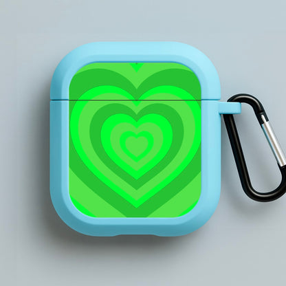 Green - Colourful Hearts Blue AirPods Case