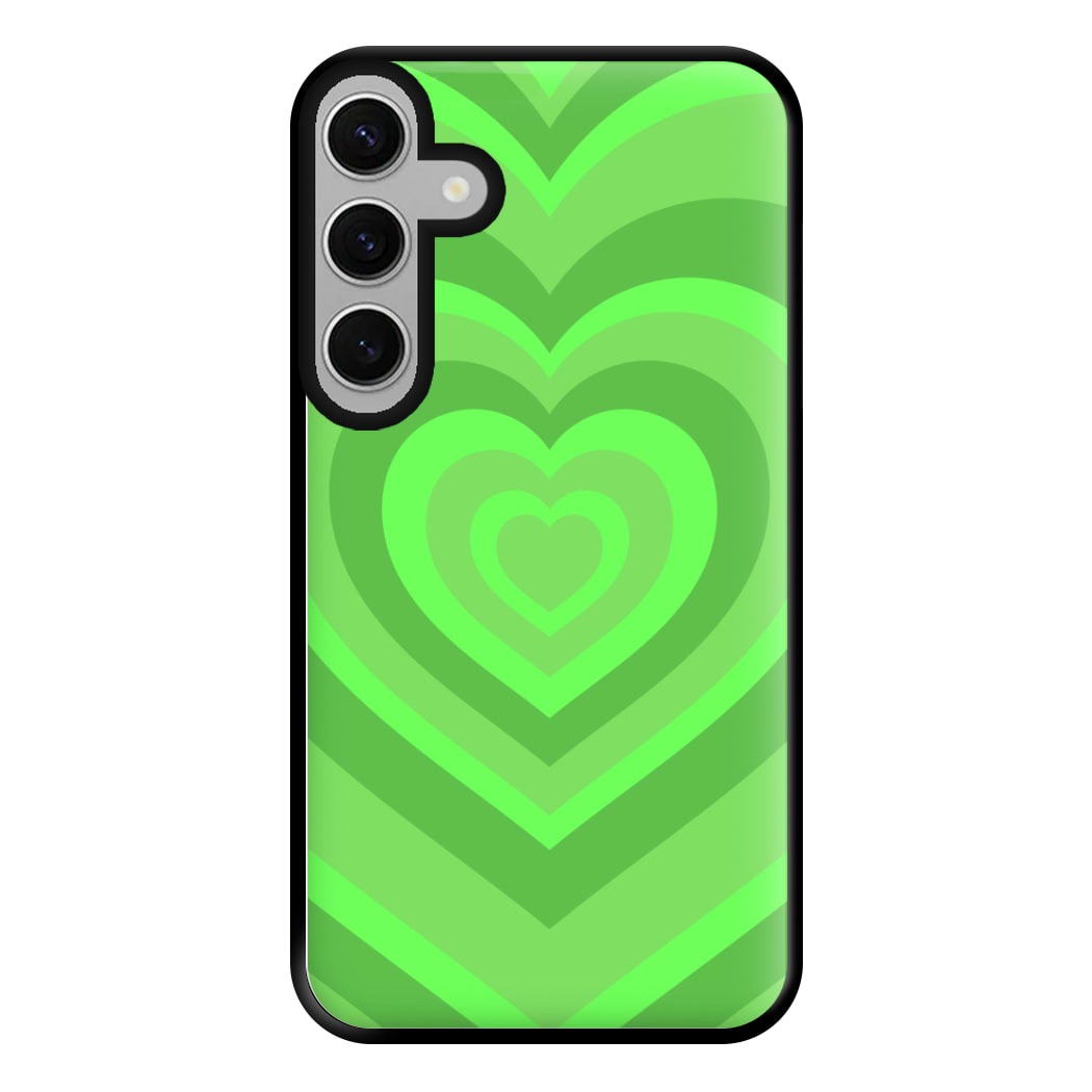 Green - Colourful Hearts Phone Case for Galaxy S24FE