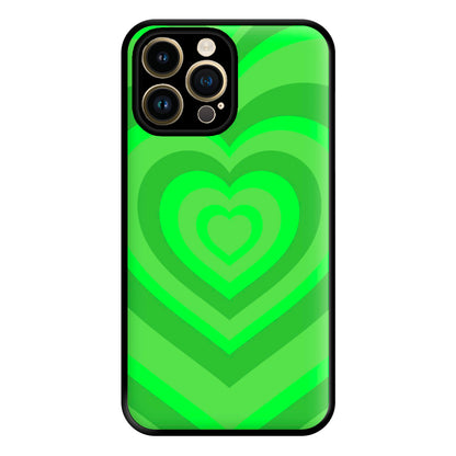 Green - Colourful Hearts Phone Case for iPhone 14 Pro Max