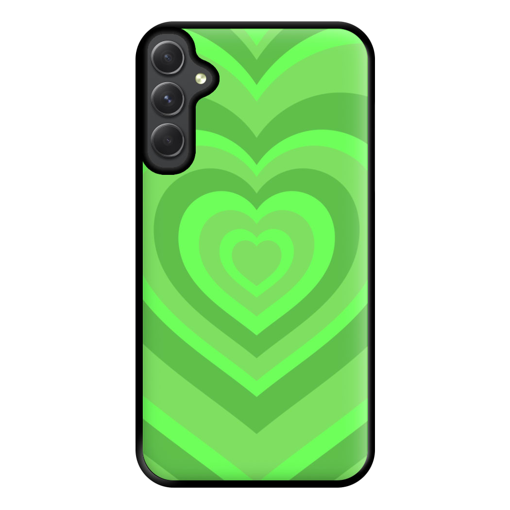 Green - Colourful Hearts Phone Case for Galaxy A14