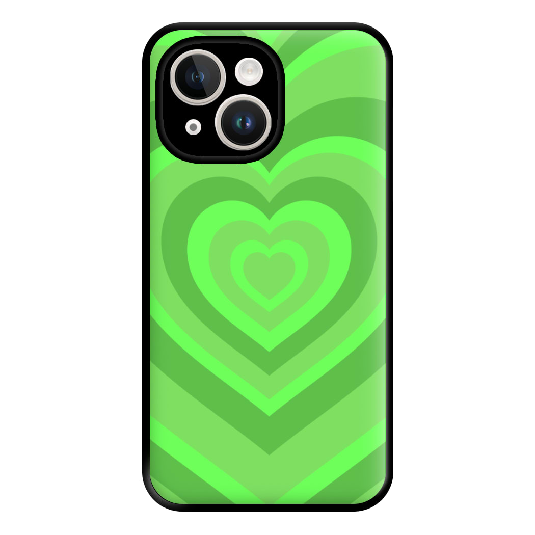 Green - Colourful Hearts Phone Case for iPhone 14 Plus