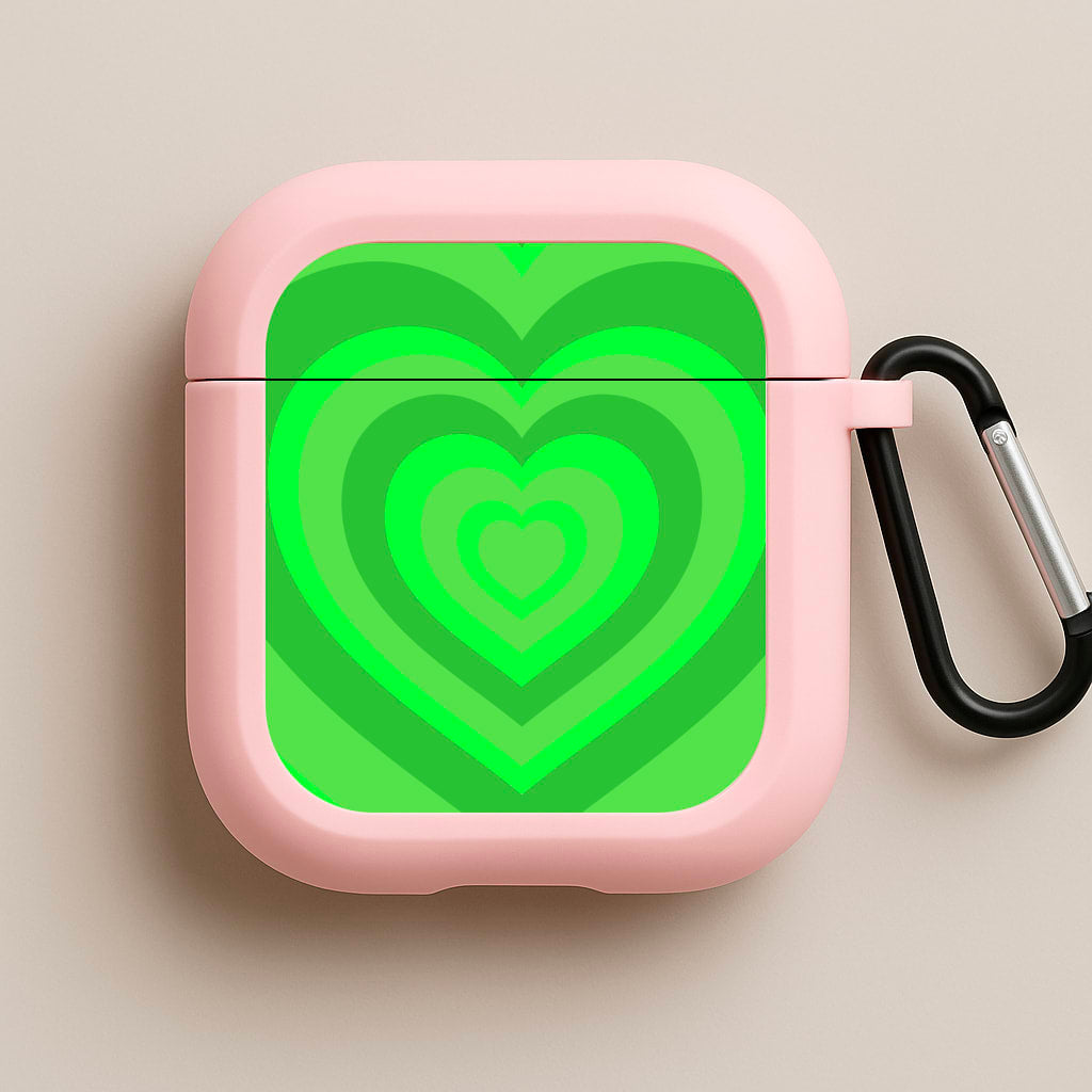 Green - Colourful Hearts Pink AirPods Case