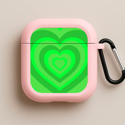 Green - Colourful Hearts Pink AirPods Case