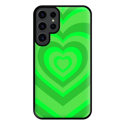 Green - Colourful Hearts Phone Case for Galaxy S23 Ultra