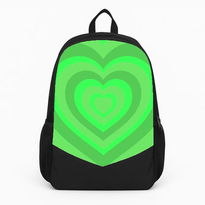 Green - Colourful Hearts Large Backpack