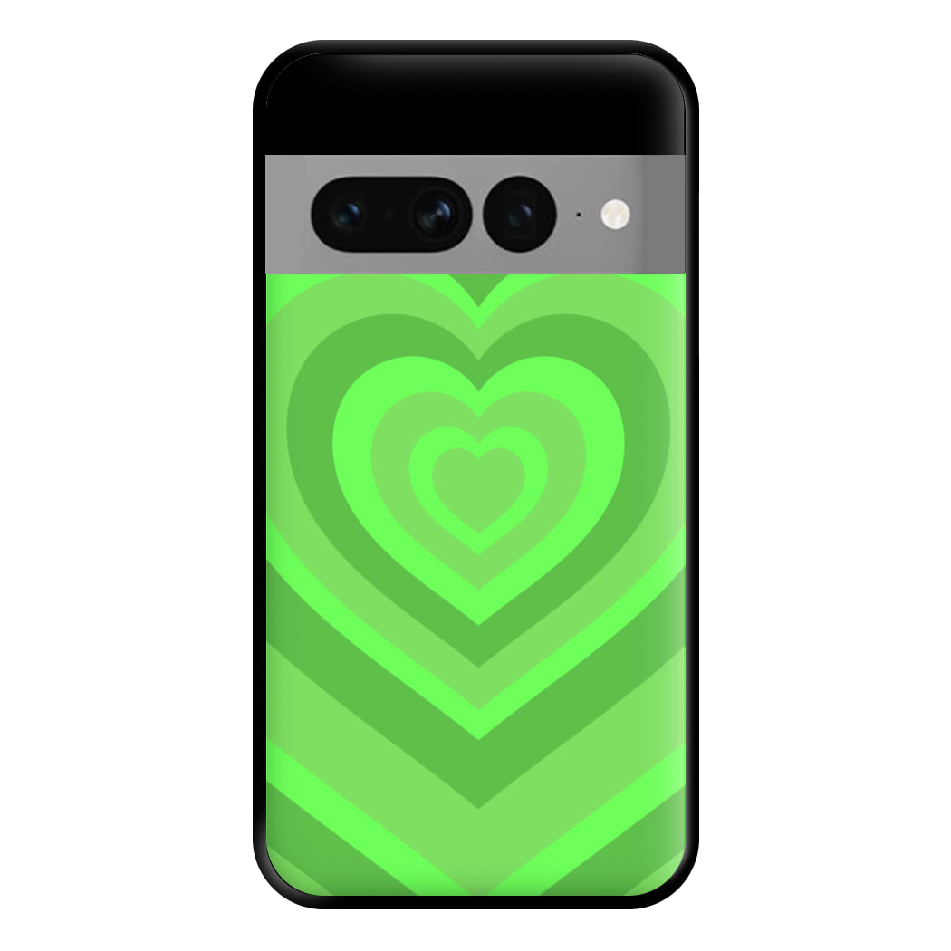 Green - Colourful Hearts Phone Case for Google Pixel 7 Pro