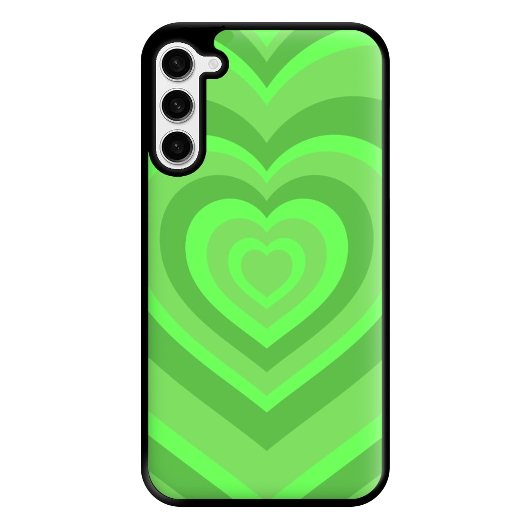 Green - Colourful Hearts Phone Case for Galaxy S23 Plus