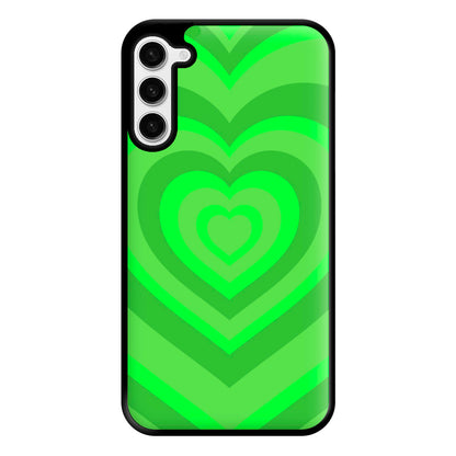 Green - Colourful Hearts Phone Case for Galaxy S23 Plus