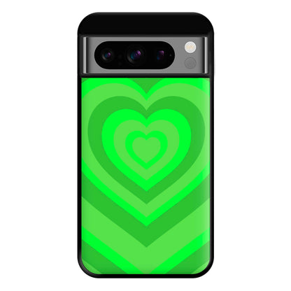 Green - Colourful Hearts Phone Case for Google Pixel 8 Pro