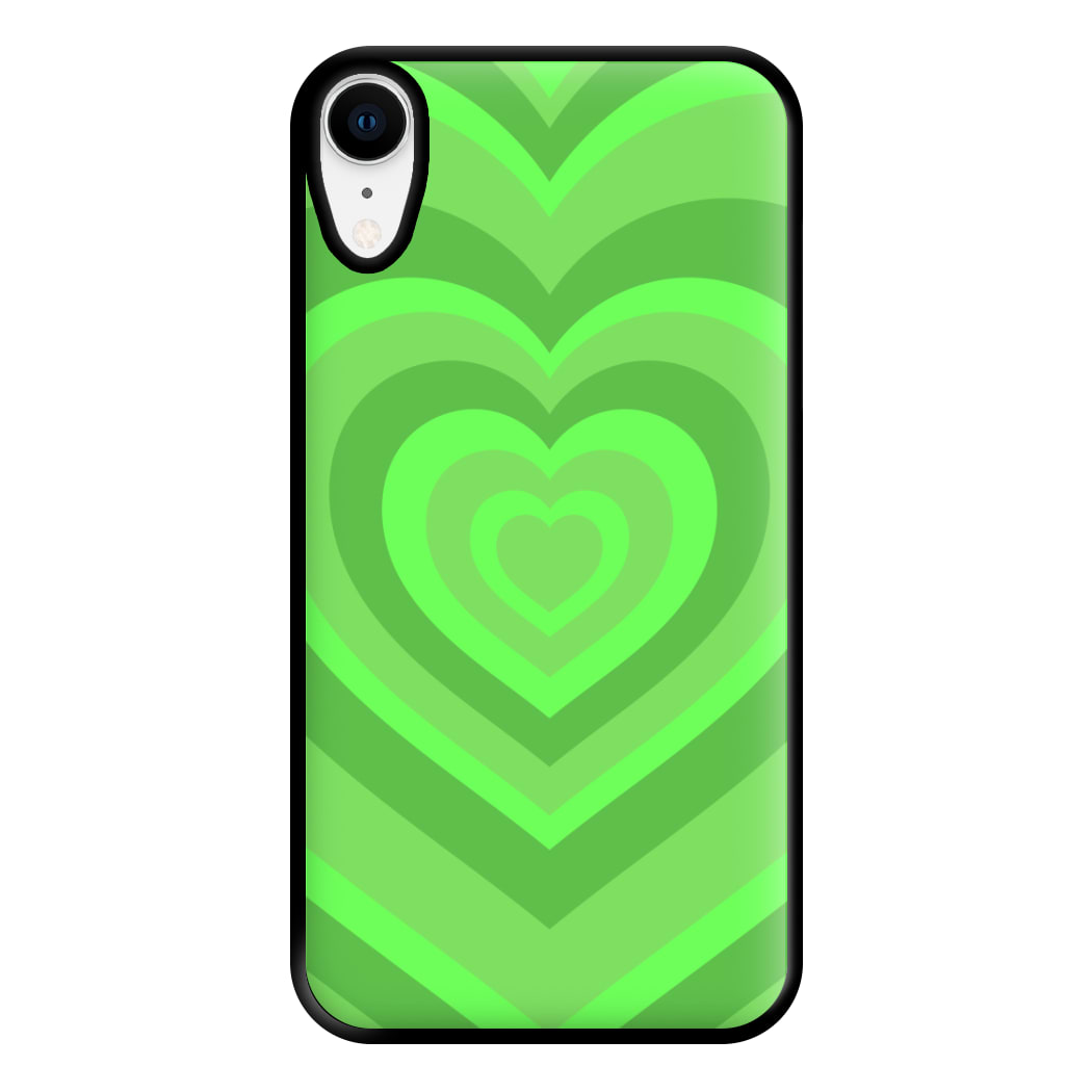 Green - Colourful Hearts Phone Case for iPhone XR