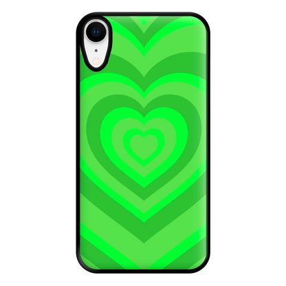 Green - Colourful Hearts Phone Case for iPhone XR