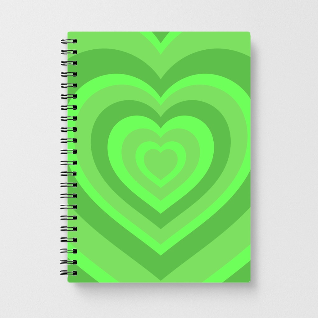 Green - Colourful Hearts Notebook