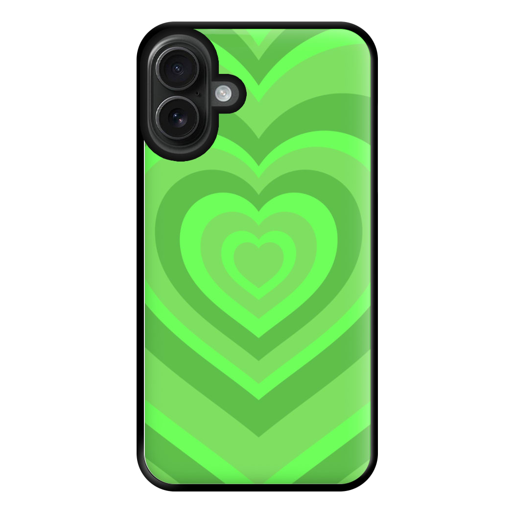 Green - Colourful Hearts Phone Case for iPhone 16 Plus