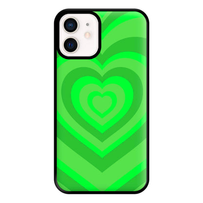 Green - Colourful Hearts Phone Case for iPhone 12 Mini