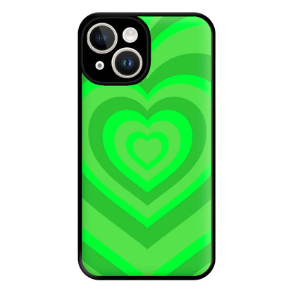 Green - Colourful Hearts Phone Case for iPhone 14