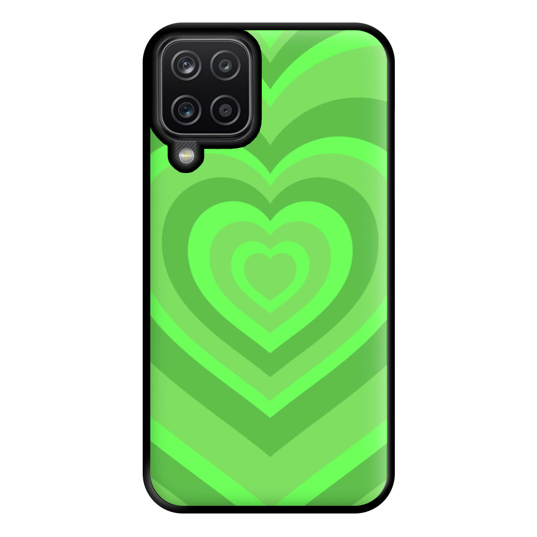 Green - Colourful Hearts Phone Case for Galaxy A12