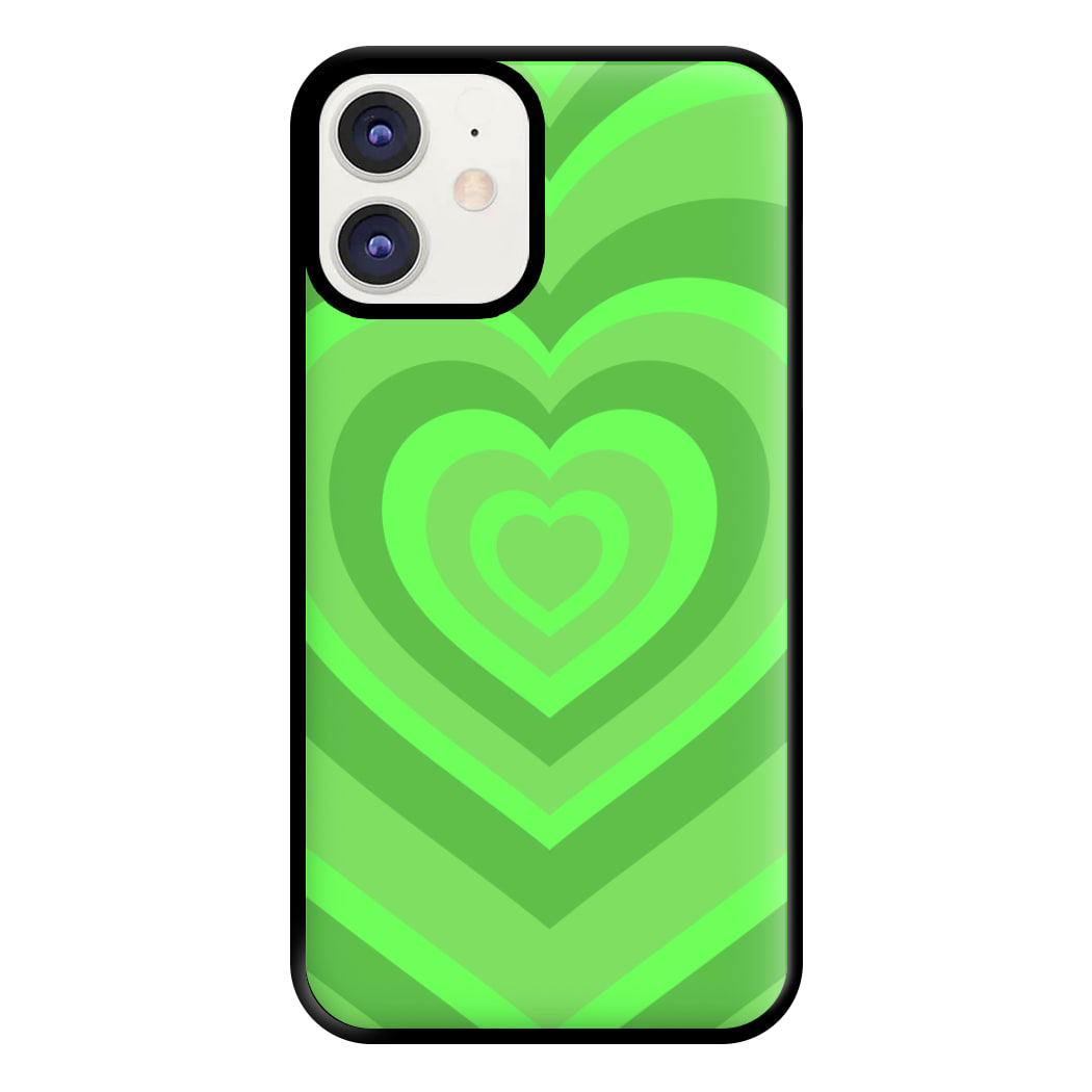 Green - Colourful Hearts Phone Case for iPhone 11