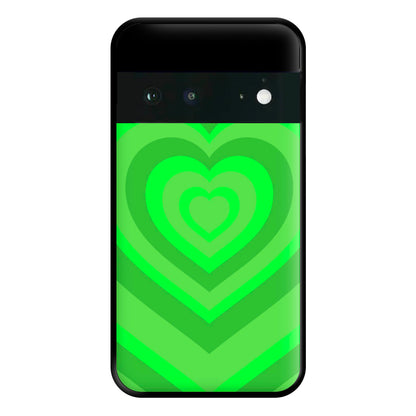 Green - Colourful Hearts Phone Case for Google Pixel 6a