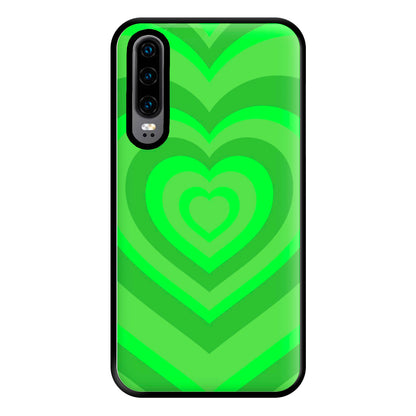 Green - Colourful Hearts Phone Case for Huawei P30