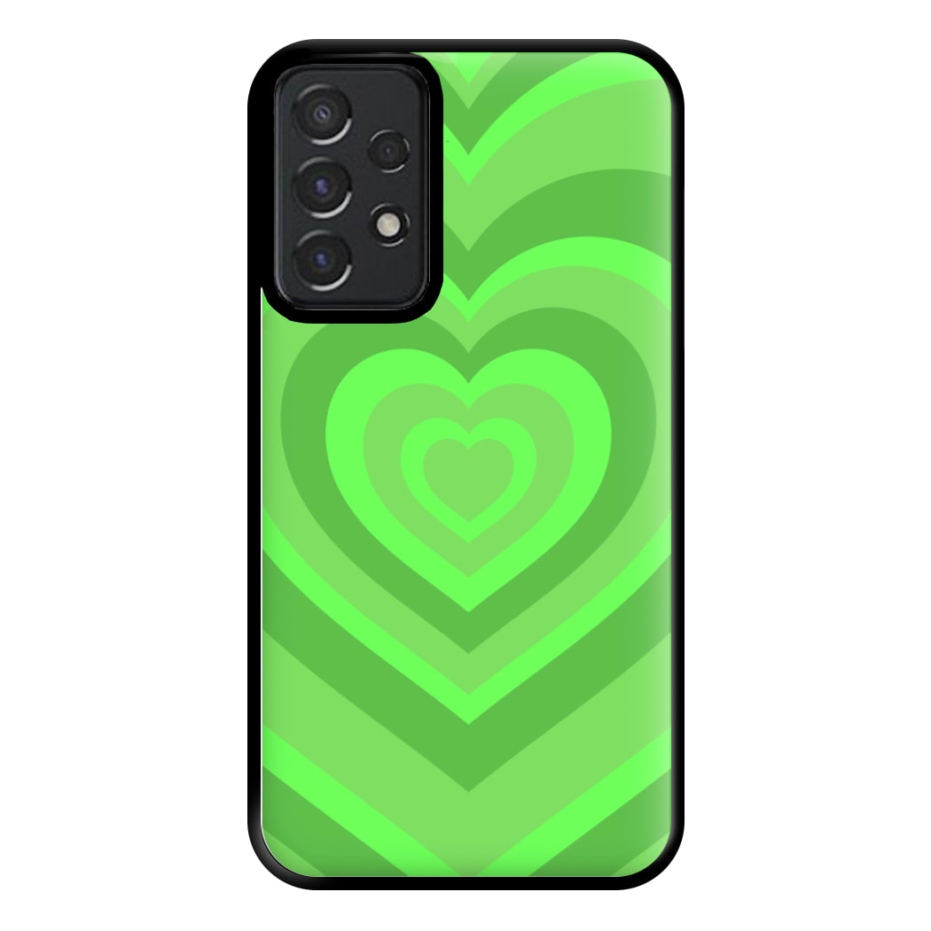 Green - Colourful Hearts Phone Case for Galaxy A52 / A52s