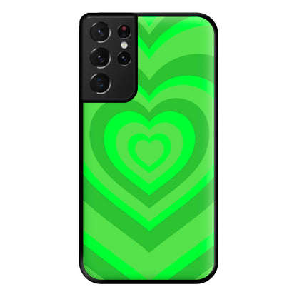 Green - Colourful Hearts Phone Case for Galaxy S21 Ultra