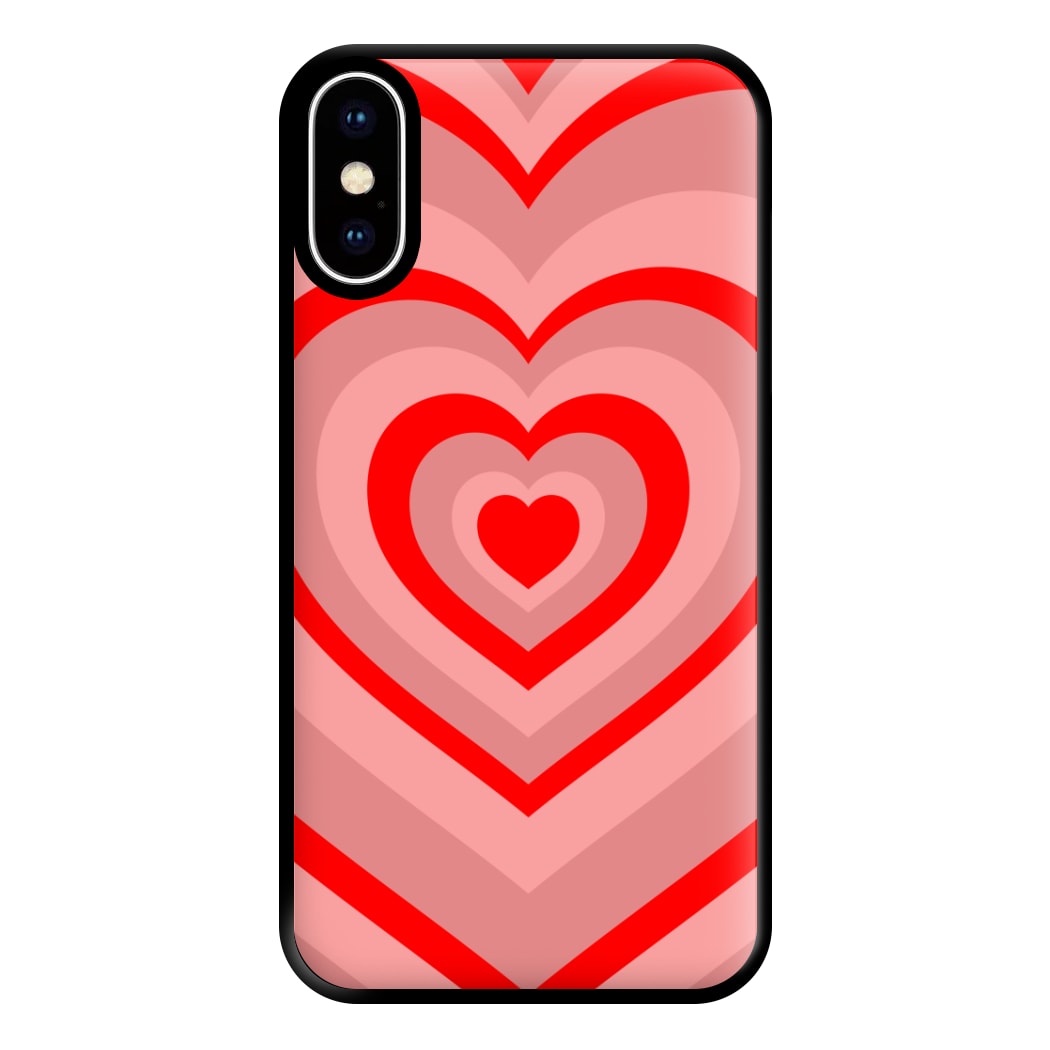 Red - Colourful Hearts Phone Case for iPhone XS Max