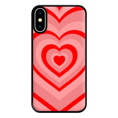 Red - Colourful Hearts Phone Case for iPhone XS Max