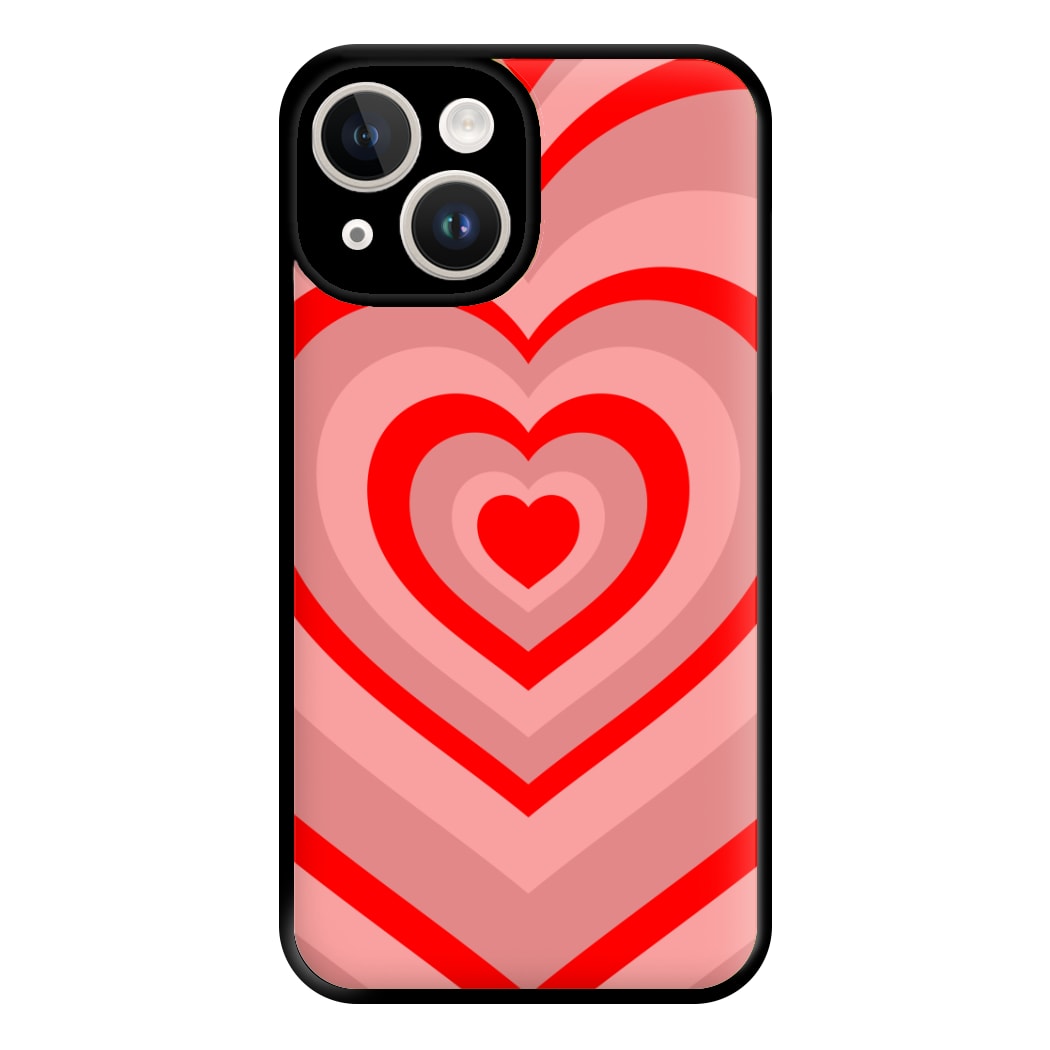 Red - Colourful Hearts Phone Case for iPhone 14