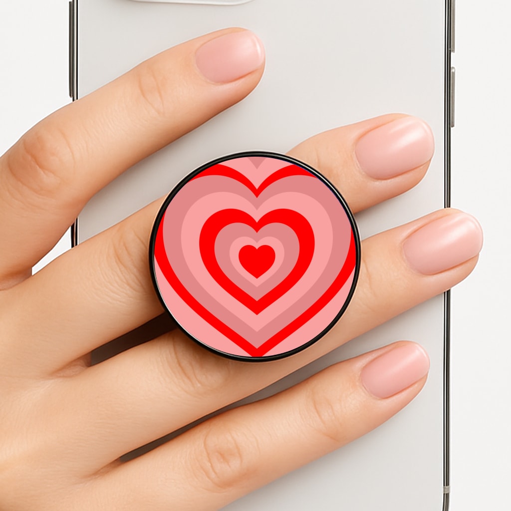 Red - Colourful Hearts Phone Grip