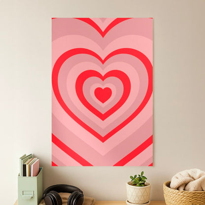 Red - Colourful Hearts Poster