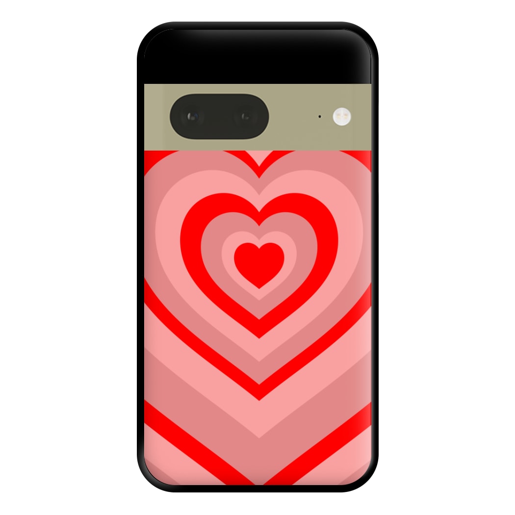 Red - Colourful Hearts Phone Case for Google Pixel 7a