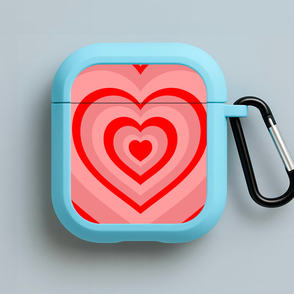 Red - Colourful Hearts Blue AirPods Case