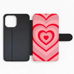 Red - Colourful Hearts Flip Phone Case
