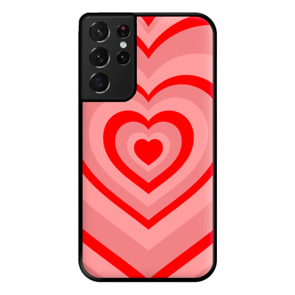 Red - Colourful Hearts Phone Case for Galaxy S21 Ultra