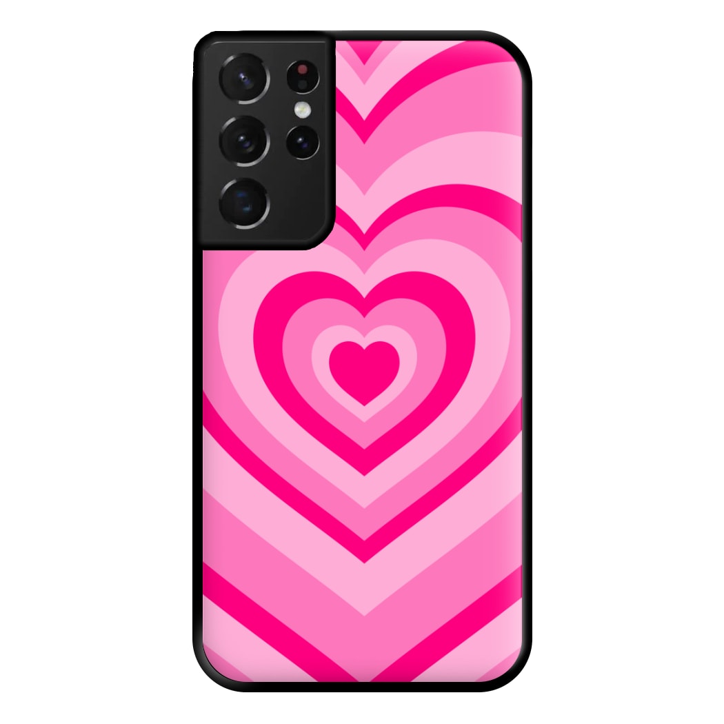 Pink - Colourful Hearts Phone Case for Galaxy S21 Ultra