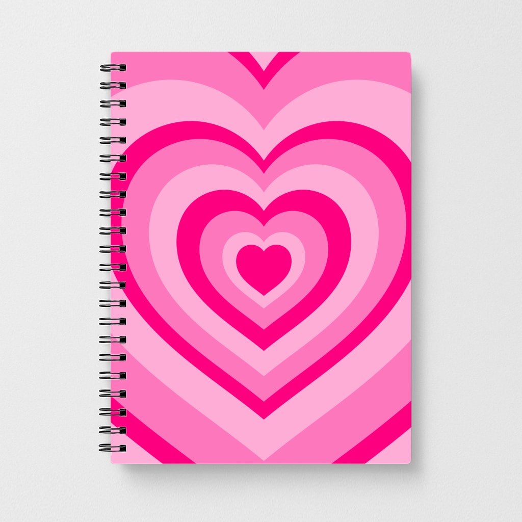 Pink - Colourful Hearts Notebook