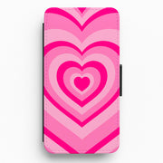 Pink - Colourful Hearts Flip / Wallet Phone Case 1