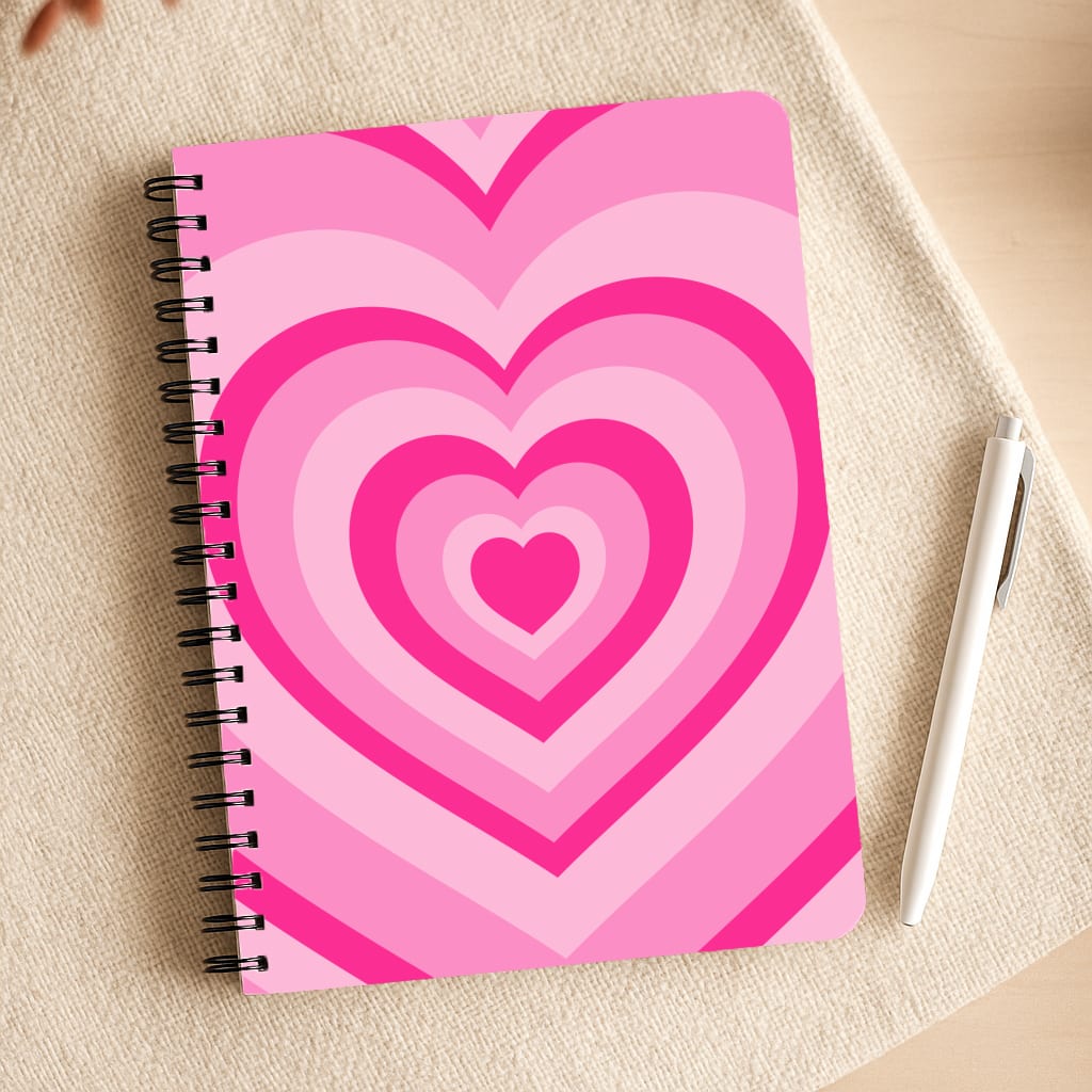 Pink - Colourful Hearts Notepad