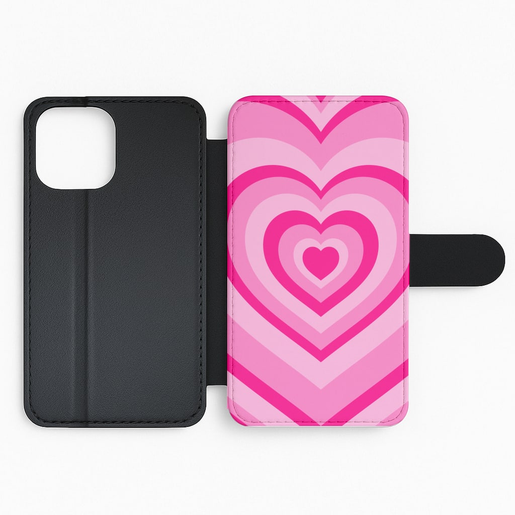 Pink - Colourful Hearts Flip Phone Case