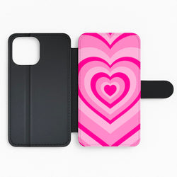 Pink - Colourful Hearts Flip Phone Case