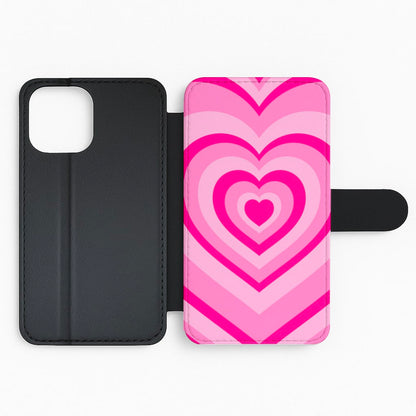Pink - Colourful Hearts Flip Phone Case