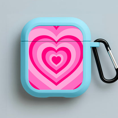 Pink - Colourful Hearts Blue AirPods Case