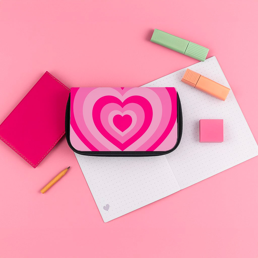 Pink - Colourful Hearts Pencil Case