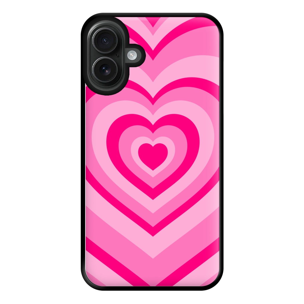 Pink - Colourful Hearts Phone Case for iPhone 16 Plus