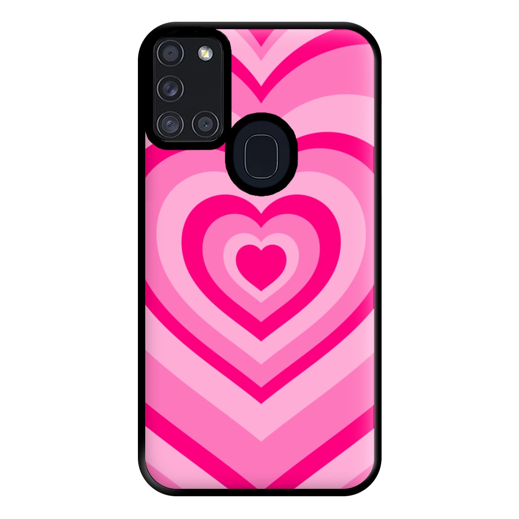 Pink - Colourful Hearts Phone Case for Galaxy A21s