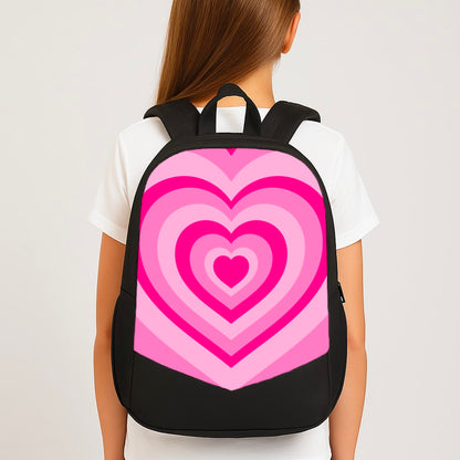 Pink - Colourful Hearts Large School Bag