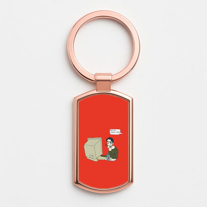 Are You Winning Dad Rose Gold Keyring