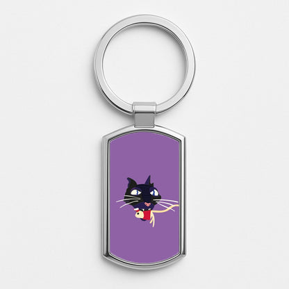 Mouse Eating Silver Keyring