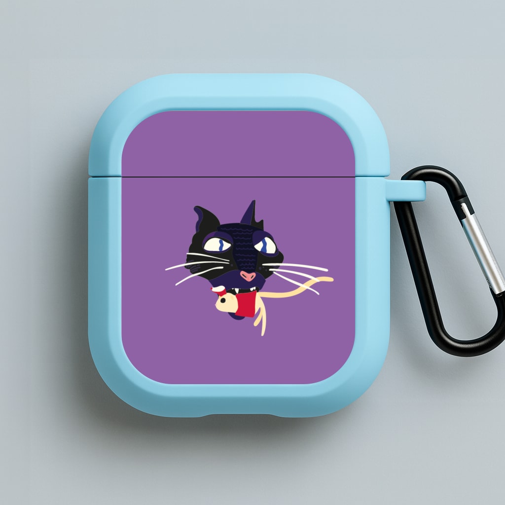 Mouse Eating Blue AirPods Case